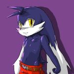  clothed clothing giga_(artist) klonoa klonoa_(series) looking_at_viewer male solo topless yellow_eyes young 