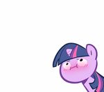  2017 :i blush equine female friendship_is_magic hair horn lonelycross mammal my_little_pony purple_hair reaction_image simple_background solo twilight_sparkle_(mlp) unicorn white_background 