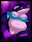  anthro bojack_horseman breasts cetacean cleavage clothed clothing eyeshadow female lipstick makeup mammal marine nipples orca overweight pussy shorts_pull skinny_gina stripper theothefox underwear whale 