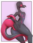  anthro cuntboy hand_on_butt intersex looking_at_viewer nintendo nude pok&eacute;mon pussy salazzle slit_pupils smile solo suelix thick_thighs tongue tongue_out video_games 