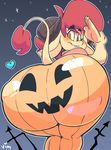  &lt;3 2017 anthro big_butt butt caprine clothed clothing female frances_sugarfoot freckles goat hair halloween holidays horn huge_butt looking_at_viewer looking_back mammal rear_view red_hair smile solo torn_clothing vimhomeless wide_hips 
