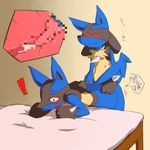  ! ambiguous_gender blush censored cross_section cum cutaway giga_(artist) lucario male male/ambiguous nintendo penis pok&eacute;mon red_eyes video_games 