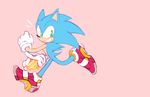  2017 anthro big_head clothing fur gloves green_eyes hedgehog hi_res male mammal motobug pink_background simple_background sonic_(series) sonic_the_hedgehog toony 