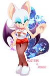  2017 anthro bat big_breasts breasts clothed clothing female hooters mammal oremu_08 rouge_the_bat smile solo sonic_(series) toony wings 