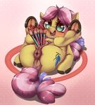  2017 anatomically_correct anatomically_correct_pussy anus blush butt cutie_mark dankflank dock earth_pony equine female friendship_is_magic hair hi_res hooves horse kettle_corn_(mlp) mammal multicolored_hair my_little_pony open_mouth paintbrush penetration pony pussy solo two_tone_hair underhoof vaginal vaginal_penetration young 