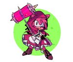  2017 amy_rose anthro big_eyes big_head clothed clothing female gloves green_eyes halloween hedgehog hi_res holidays mammal mmairo1 simple_background solo sonic_(series) toony 