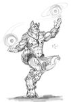  anthro biceps canine clothing kensukethecat loincloth male mammal muscular nipples simple_background sketch wolf 