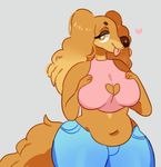  &lt;3 2017 3_fingers amber_eyes anthro bedroom_eyes belly big_breasts biped blep blue_bottomwear blue_clothing breasts brown_body brown_hair brown_nose brown_tail canine cleavage cleavage_cutout clothed clothing crop_top deep_navel digital_drawing_(artwork) digital_media_(artwork) dog dogmom eyelashes female floppy_ears fluffy fluffy_tail front_view gaylorps grey_background hair half-closed_eyes hand_on_breast jeans long_hair looking_away mammal midriff navel pants pink_clothing pink_tongue pink_topwear portrait saluki seductive shirt simple_background slightly_chubby small_waist smile solo standing thick_thighs three-quarter_portrait tongue tongue_out voluptuous wide_hips 