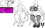  2017 anthro areola big_breasts big_butt bra breasts butt christomwow claws clothing demon eyeless fishnet fishnet_legwear hi_res interstellar_demon_stripper inverted_nipples legwear nipples no_underwear nude pussy reptile rick_and_morty scalie simple_background smile solo spikes standing stripper teeth thick_thighs thigh_highs twerking underwear wide_hips 