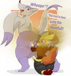  2017 anus big_butt blush braixen butt digital_media_(artwork) english_text fart fart_fetish female fur mienshao nastysashy_(artist) nintendo open_mouth orange_fur pok&eacute;mon puffy_anus purple_fur pussy red_eyes simple_background text video_games 