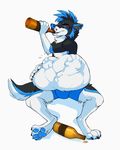  abdominal_bulge alcohol anthro beer belly beverage big_belly black_fur black_hair black_nose blue_fur blue_hair blue_nose blue_pawpads bottle bulge canine claws clothed clothing digitigrade fur hair hand_on_stomach leo_(thetwfz) male mammal multicolored_fur multicolored_hair multicolored_nose pawpads shorts silverdeni simple_background sitting topless vore white_background white_fur wolf 