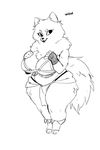  2017 3_toes 5_fingers anthro arm_tuft belly big_breasts bikini bikini_top biped black_and_white blep breasts canine cheek_tuft cleavage clothed clothing digital_drawing_(artwork) digital_media_(artwork) digitigrade dog english_text eyelashes female fingerless_gloves fluffy fluffy_tail front_view full-length_portrait fur gloves hand_on_breast head_tuft huge_breasts humanoid_hands inner_ear_fluff jijis-waifus leg_tuft leg_warmers legwear line_art long_tail looking_away looking_up mammal midriff monochrome neck_tuft overweight overweight_female pomeranian portrait shortstack simple_background skimpy skirt smile solo standing swimsuit text thick_thighs toes tongue tongue_out tuft voluptuous white_background wide_hips 