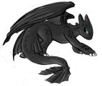  digital_media_(artwork) dragon feral green_eyes how_to_train_your_dragon infinitedge2u membranous_wings night_fury simple_background solo spines toothless white_background wings 