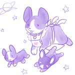  &lt;3 2015 ambiguous_gender apron canine clothing collar corgi digital_media_(artwork) dog female feral fur group jewelry mammal mt multicolored_fur necklace planet purple_fur restricted_palette simple_background star tag two_tone_fur white_background white_fur 
