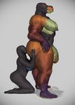  butt_sniffing butt_worship clothing dinosaur foreskin kneeling lizard lizardlipps_(artist) male muscular painting penis reptile rubber sauropod scalie size_difference spandex sweat tight_clothing 