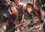  :o ar-15 armband assault_rifle bandana bangs black_hair brown_eyes brown_hair clothes_around_waist commentary_request day eyebrows_visible_through_hair girls_frontline gloves green_hair green_sweater grey_gloves gun headgear headphones holding holding_gun holding_weapon hood hoodie lens_flare long_hair m4_carbine m4_sopmod_ii m4_sopmod_ii_(girls_frontline) m4a1_(girls_frontline) multicolored_hair multiple_girls open_clothes open_hoodie open_mouth outdoors pink_eyes purple_eyes ribbed_sweater rifle sidelocks sleeveless streaked_hair superpig suppressor sweater sweater_around_waist trigger_discipline weapon 