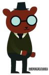  2017 angus_(nitw) animated anthro brown_fur clothed clothing cute dancing eyewear fedora fuly_clothed fur glasses hat invalid_tag loop necktie night_in_the_woods pants shirt sleufoot smile solo sweater 