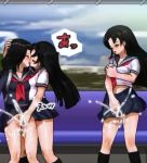  3girls chikan fingering masturbation molestation multiple_girls orgasm pussy_juice school_uniform screen_cap screencap tagme yuri 