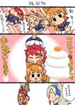  aikatsu! aikatsu!_(series) animal_ears blush_stickers cat_ears cat_tail check_translation chibi comic commentary_request daichi_nono kagami_mochi koyama_shigeru kurebayashi_juri kurosawa_rin_(aikatsu!) multiple_girls oozora_akari partially_translated tail translation_request 