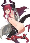  2l_(2lsize) armor armored_boots ass asymmetrical_horns bikini bikini_armor boots cape commentary_request curled_horns dragon_girl dragon_horns dragon_tail elizabeth_bathory_(brave)_(fate) elizabeth_bathory_(fate)_(all) fate/extra fate/extra_ccc fate/grand_order fate_(series) from_side highres horns loose_bikini pink_hair red_armor red_bikini silver_trim solo swimsuit sword tail weapon white_cape 