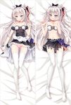  &gt;:) animal_ears apron ass_visible_through_thighs azur_lane bakugadou bangs bare_arms bare_shoulders bed_sheet black_bow black_skirt blue_bow blue_eyes blush bow bra breasts cat_ears choker closed_mouth dakimakura detached_sleeves eyebrows_visible_through_hair frills full_body groin hair_bow hammann_(azur_lane) hand_on_own_chest long_hair looking_at_viewer lying multiple_views navel no_shirt no_shoes on_back one_side_up panties panty_pull pink_panties pleated_skirt puffy_short_sleeves puffy_sleeves remodel_(azur_lane) short_sleeves skirt small_breasts smile star thighhighs underwear v-shaped_eyebrows waist_apron white_apron white_bra white_hair white_legwear wrist_cuffs zettai_ryouiki 