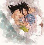  1boy 1girl black_hair blue_hair downscaled fairy_tail gajeel_redfox levy_mcgarden md5_mismatch pregnant resized rusky 