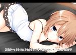  bare_shoulders blanc blue_eyes blush brown_hair letterboxed looking_at_viewer neptune_(series) open_mouth shironeko_haru short_hair solo translated 