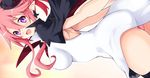  :d armpits ass black_cape black_hat cape disgaea dress hat iwasi-r looking_at_viewer makai_senki_disgaea_5 mini_hat mini_top_hat miniskirt open_mouth panties pink_hair pink_panties pointy_ears purple_eyes seraphina_(disgaea) short_hair sidelocks skirt smile solo thighhighs top_hat underwear white_dress 