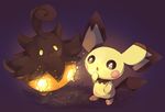  :o bad_id bad_twitter_id commentary_request fangs gen_2_pokemon gen_6_pokemon halloween hideko_(l33l3b) light_particles looking_at_another no_humans open_mouth pichu pokemon pokemon_(creature) pumpkaboo purple_background smile sparkling_eyes standing yellow_eyes 