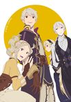  2girls amatari_sukuzakki blonde_hair butler female_my_unit_(fire_emblem_if) fire_emblem fire_emblem:_kakusei fire_emblem_heroes fire_emblem_if gloves grey_hair hairband hood joker_(fire_emblem_if) liz_(fire_emblem) long_hair looking_at_viewer low_ponytail male_my_unit_(fire_emblem:_kakusei) multiple_boys multiple_girls my_unit_(fire_emblem:_kakusei) my_unit_(fire_emblem_if) ponytail purple_eyes smile white_hair 