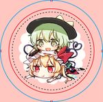  :d :t black_hat blonde_hair blush chibi commentary_request crystal flandre_scarlet frilled_sleeves frills green_eyes green_hair hat hat_ribbon heart heart_of_string honotai komeiji_koishi long_sleeves lowres mob_cap multiple_girls open_mouth puffy_short_sleeves puffy_sleeves red_eyes ribbon short_sleeves side_ponytail smile third_eye touhou wings 
