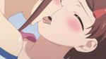  2girls animated animated_gif blush brown_hair eyes_closed hair_ornament incest kiss kissxsis multiple_girls sisters suminoe_ako suminoe_riko tongue twins yuri 