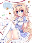  :d animal_ears argyle blonde_hair blue_bow blue_eyes blue_footwear blue_ribbon blue_skirt blush bow breasts candy_wrapper cat_ears cat_girl cat_tail checkerboard_cookie cleavage collar commentary_request cookie fingernails food frilled_collar frilled_shirt frilled_skirt frilled_sleeves frills hair_ribbon heart layered_skirt long_hair looking_at_viewer macaron medium_breasts mismatched_legwear open_mouth original panties print_legwear puffy_short_sleeves puffy_sleeves red_ribbon ribbon shikito shirt shoes short_sleeves sitting skirt smile solo sparkle striped striped_legwear striped_panties tail thighhighs underwear very_long_hair white_legwear wrist_cuffs 