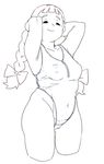  arm_up artist_request black_and_white eyes_closed jasminka_antonenko little_witch_academia nipples_visible_through_clothing plump swimsuit tagme 