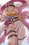  1girl angel angel_wings angewomon artist_request bandai blonde_hair breastplate breasts cameltoe covered_eyes curvy digimon female head_wings helmet huge_breasts lightsource long_hair multiple_wings nail_polish partially_visible_vulva pubic_hair shiny_skin wings 