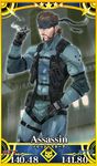  bandana card_(medium) card_parody cigarette cosplay facial_hair fate/grand_order fate_(series) highres ikuyoan male_focus metal_gear_(series) metal_gear_solid_2 rain servant_card_(fate/grand_order) solid_snake solo 