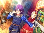  bang_dream! blush castle kaoru_seta long_hair ponytail prince purple_hair red_eyes shirasagi_chisato 