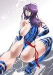  1girl ass breasts large_breasts leotard long_hair looking_back psylocke purple_hair solo x-men yuri_ai 