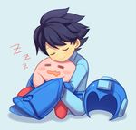  android black_hair blush_stickers drooling headwear_removed helmet helmet_removed hug kirby kirby_(series) male_focus multiple_boys open_mouth rockman rockman_(character) rockman_(classic) sleeping smile super_smash_bros. wavy_mouth wusagi2 zzz 