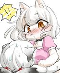  artist_request brown_eyes cat embarrased furry short_hair white_hair 