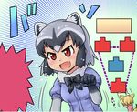  :d animal_ears arms_up bangs black_bow black_hair blonde_hair blush bow bowtie breasts common_raccoon_(kemono_friends) domoge exploitable eyebrows_visible_through_hair eyelashes fang fennec_(kemono_friends) fox_ears fox_tail fur_collar gradient gradient_background grey_hair hair_between_eyes kemono_friends lavender_shirt medium_breasts motion_lines multicolored multicolored_background multicolored_hair multiple_girls open_mouth paw_pose pink_shirt puffy_short_sleeves puffy_sleeves raccoon_ears raised_eyebrows red_eyes shirt short_hair short_sleeves smile tail text_focus tongue tsurime white_hair 