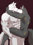  balls biceps blush cum cum_in_ass cum_inside duo erection eyes_closed fur hair huge_muscles humanoid_penis keijimohumohu kemono kissing male male/male mammal muscular muscular_male nipples nude penis 