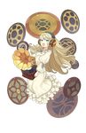  :o alicia_northend barefoot blonde_hair blue_eyes full_body headphones highres long_hair looking_at_viewer nightgown official_art phonograph princess_principal princess_principal_game_of_mission record transparent_background 