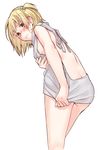  backless_dress backless_outfit bangs bare_back blonde_hair blush breasts brown_eyes butt_crack closed_mouth drawstring dress from_behind grey_sweater haikyuu!! halterneck hand_up looking_at_viewer looking_back medium_breasts meme_attire naked_sweater namo one_side_up short_hair sideboob sidelocks simple_background solo sweater sweater_dress tears thighs turtleneck turtleneck_sweater virgin_killer_sweater wavy_mouth white_background yachi_hitoka 