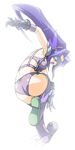  ass boots butterfly_wings digimon digimon_frontier fairymon full_body gloves long_hair open_mouth purple_hair simple_background solo thigh_boots thighhighs visor white_background wings 