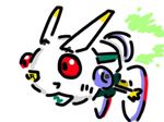  artist_request jumping_flash no_humans rabbit robbit robot solo 