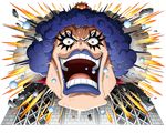  big_head blue_hair blue_lips bodskih crown emporio_ivankov eyelashes lipstick looking_at_viewer makeup male_focus mini_crown one_piece open_mouth purple_hair solo transparent_background 