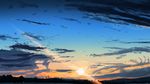  banishment blue_sky cloud cloudy_sky commentary_request gradient_sky highres horizon no_humans original outdoors scenery sky sun sunlight sunset 