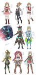  alternate_costume armor armored_boots armored_dress belt boots cape collage double_v fashion fingerless_gloves genderswap genderswap_(mtf) gloves helmet highres hood link long_hair ninja nintendo_switch partially_translated pointy_ears short_hair short_shorts shorts shuri_(84k) solid_oval_eyes the_legend_of_zelda the_legend_of_zelda:_breath_of_the_wild tiara translation_request v |_| 