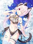  animal_ears bikini blush cat_ears cat_tail crown day fang four_goddesses_online:_cyber_dimension_neptune highres kuronekohime looking_at_viewer mini_crown neptune_(series) ocean one_eye_closed open_mouth outdoors pink_eyes pink_hair smile solo swimsuit tail 